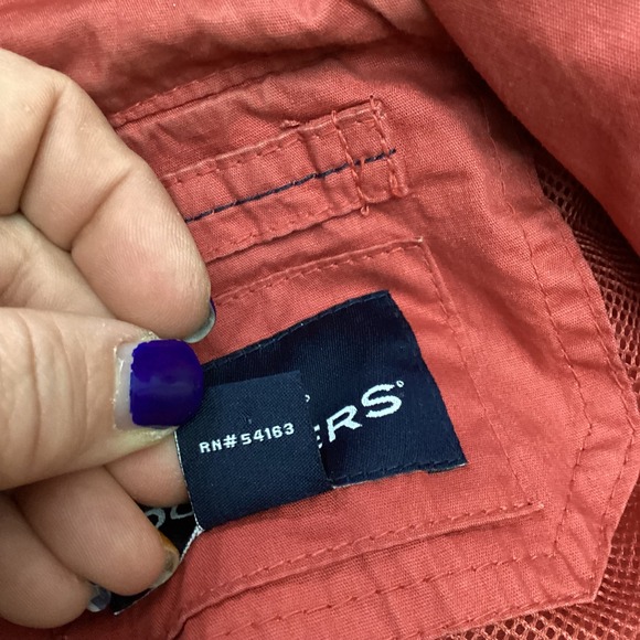 Dockers Mens Hooded Jacket Red Medium Waterproof Zip Up Windbreaker - Picture 6 of 13